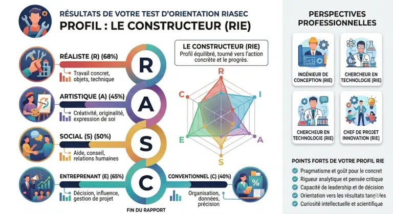 Illustration d’un rapport de bilan d’orientation scolaire