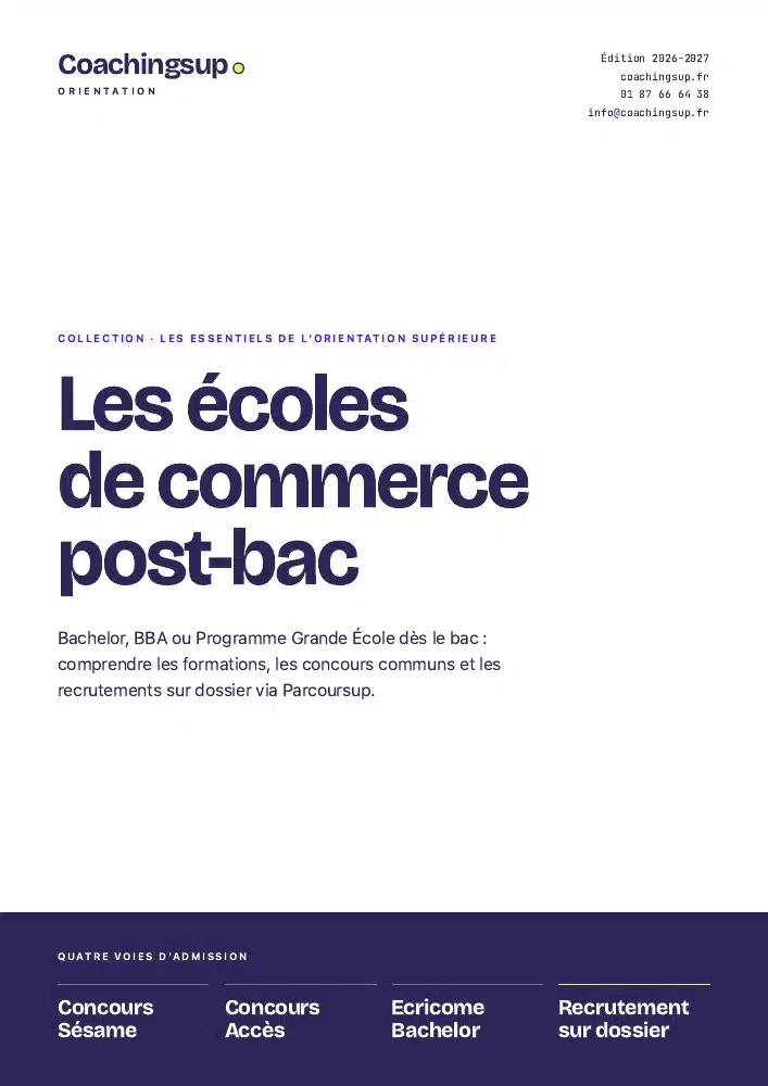 Couverture du guide Écoles de commerce post-bac, édition 2026–2027