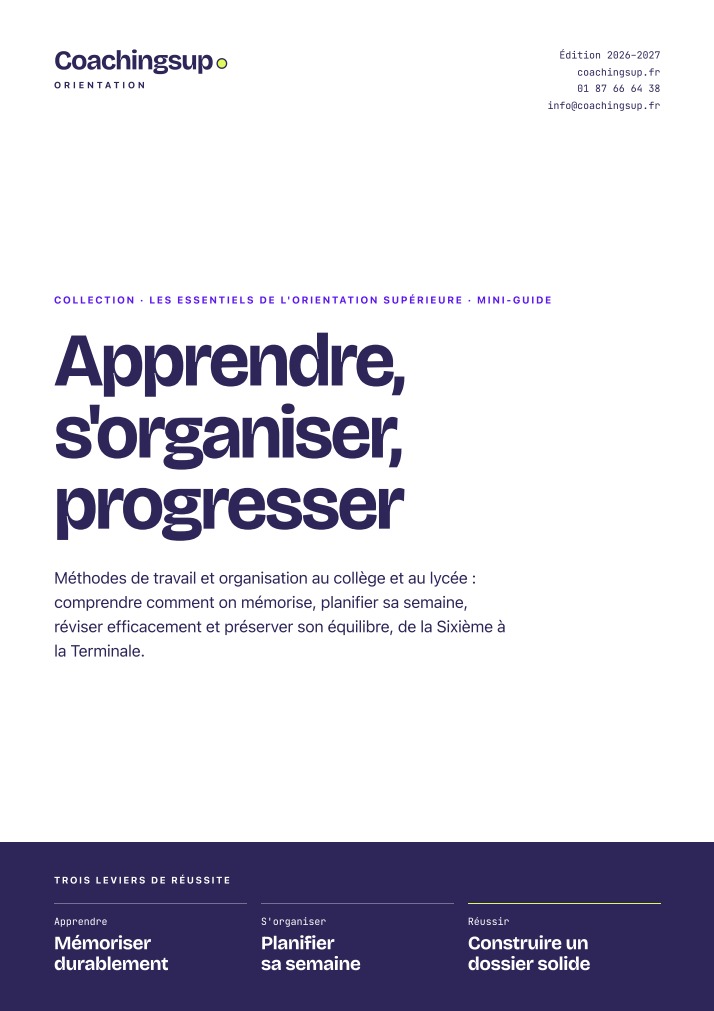 Couverture du guide Méthodologie au collège et au lycée, édition 2026–2027