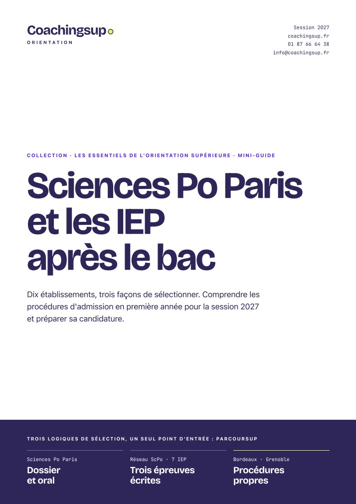 Couverture du guide Sciences Po Paris et les IEP, session 2027
